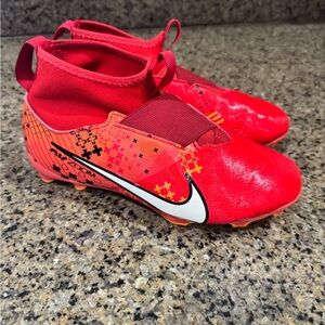 Nike Red and Orange Air Zoom Soccer Cleats